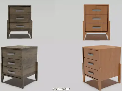 Struct3D - Nightstand 3D 4K Lowpoly PBR Free low-poly 3D model