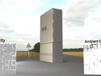 Electrical Distribution Cabinet 111 Low-poly 3D model