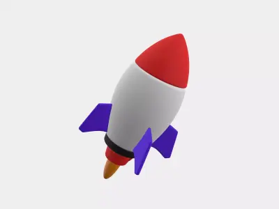 missile 3D illustration model cartoon for animation Low-poly 3D model