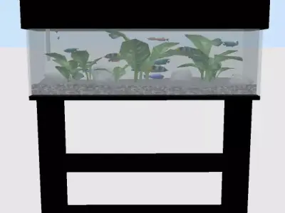 Aquarium with fish Free 3D model