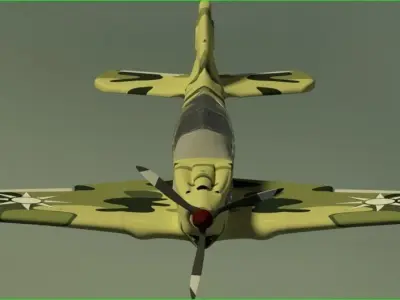 My Own design P-90 Military Aircraft Low-poly 3D model