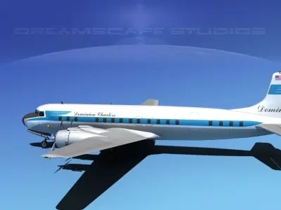 Douglas DC-7C Dominion Charter 3D model