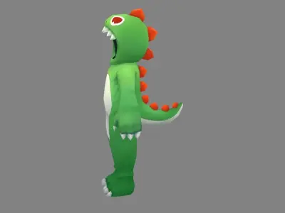 Cartoon dragon costume - cosplay Low-poly 3D model
