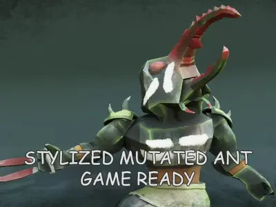 Low Poly Stylized Monster - Mutated Bettle Low-poly 3D model