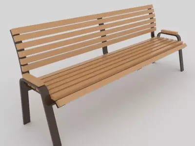 Bench park Low-poly 3D model order