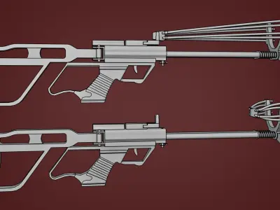 Slingshot pair of rifles Free low-poly 3D model