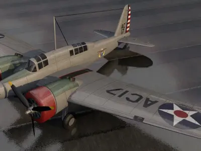 Curtiss A-18 Shrike II 3D model