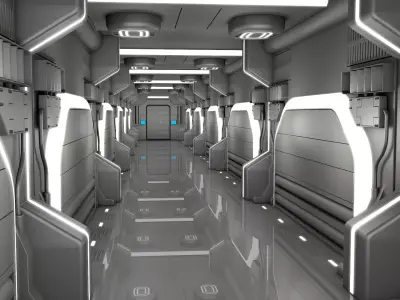 Sci Fi Corridor Laboratory 3D model buy