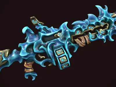 Rune assault rifle  Low-poly 3D model