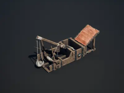 Medieval Siege Weapon - Onager Low-poly 3D model