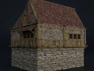 OLD MEDIEVAL BUILDING 03 Low-poly 3D model