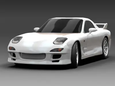 Mazda RX7 FD Turbo 1995 JDM Free low-poly 3D model