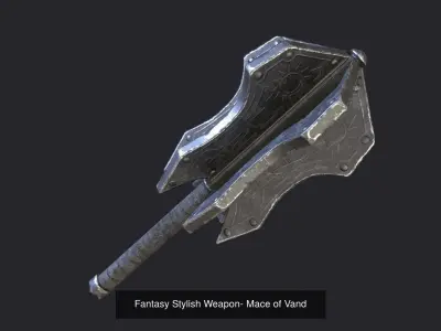 Low poly Fantasy Stylish Mace 3D Model Collection