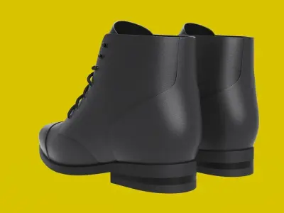 Leather Shoe Boot 3D model