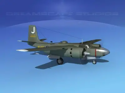 Douglas B-26C Invader V06 USAF 3D model