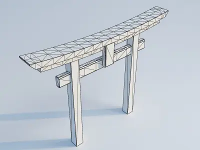 Japanese Gate Torii Low Poly PBR 3D Model Low-poly 3D model
