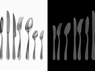 Generic Cutlery 12 Pieces COLLECTION 3D model