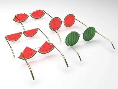 Watermelon Sunglasses Collection 3D model