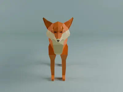 Fox 3d low poly model Low-poly 3D model