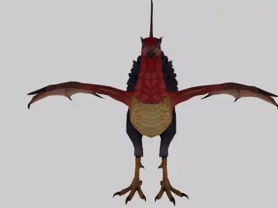 Cockatrice Fantasy Bird Creature 3D Model Low-poly 3D model