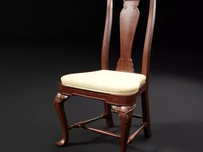 Queen Anne Side Chair Free low-poly 3D model