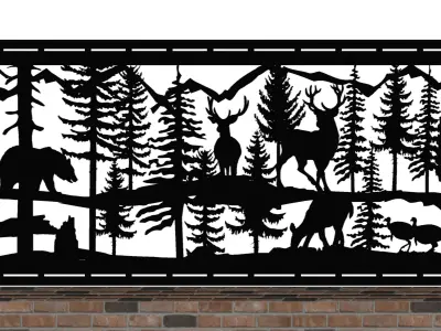 Turkeys-Bucks-Doe-Bear-24x48-cm - dxf file - laser cut 3D model