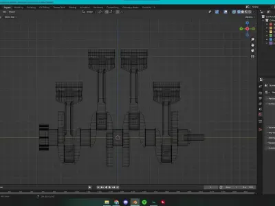 Pistons Bielles Vilebrequin 3D model