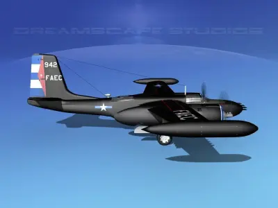 Douglas A-26K Invader Anti Cuba 3D model