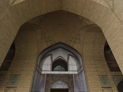 AliQapu traditional iranian palace Low-poly 3D model