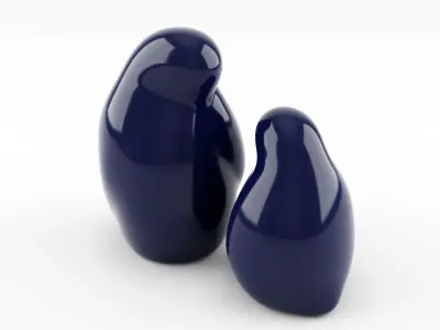 Resting Bird Figures 3D model