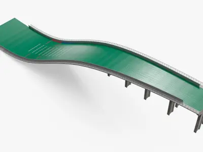 Artificial Grass Jump Ramp Finish Zone 3D model
