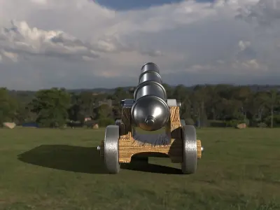 war cannon Low-poly 3D model purchase