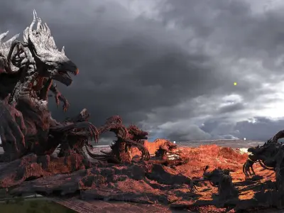 Dantes Demon Clawed sculptures Kit bash full 3D model