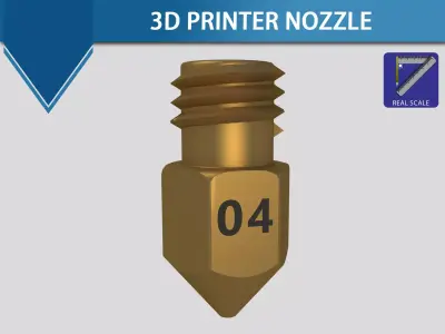 3D Printer Nozzle - Real size 3D model