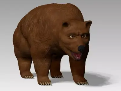 Grizzly Bear Low-poly 3D model