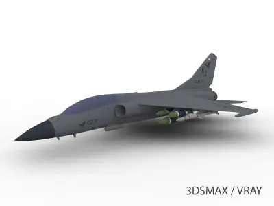 JH-7 XIAN Low-poly 3D model