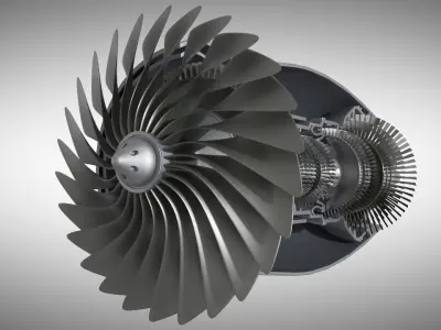 Aircraft Engine Turbine 3D model