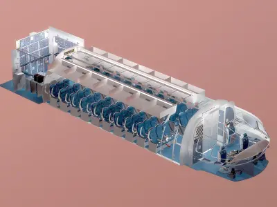 This 3D airplane includes a fully detailed interior 3D model