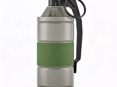 Tactical Military Smoke Grenade Canister 3D Model Low-poly 3D model