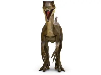 Dinosaur Raptor Lowpoly Art Style Animal Low-poly 3D model