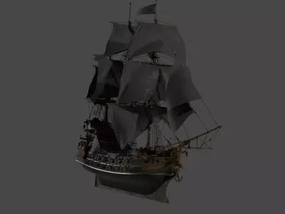 Pirate Ship Low-poly 3D model