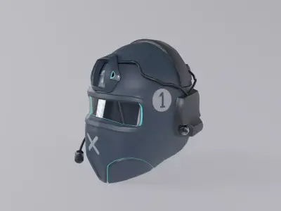 Sci-Fi Tactical Helmet - PBR Game Ready Low-poly 3D model