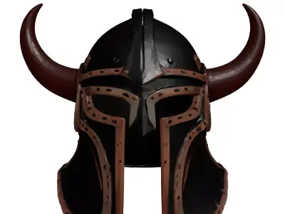 Viking Horned Warrior Helmet 3D model