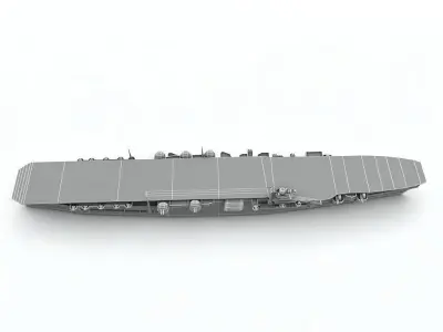 Kaga Aircraft Carrier Ship WWII Low-poly 3D model