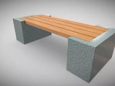Marble Bench  Low-poly 3D model