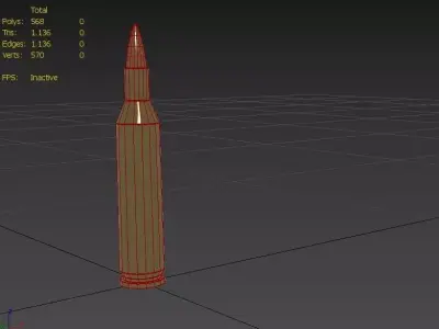 17 Remington Ammo Low-poly 3D model