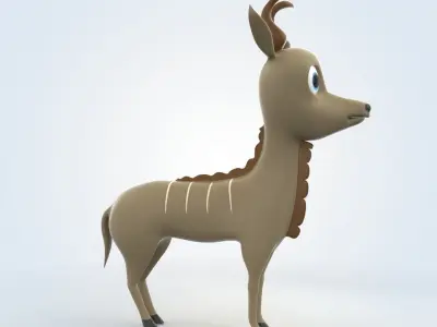 Cartoon Kudu 3D model