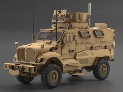MaxxPro Armored Fighting Vehicle Rigged 3D model