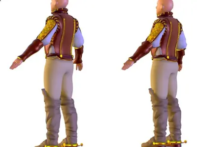 Subdivision 3D Men The Light Knight Low-poly 3D model