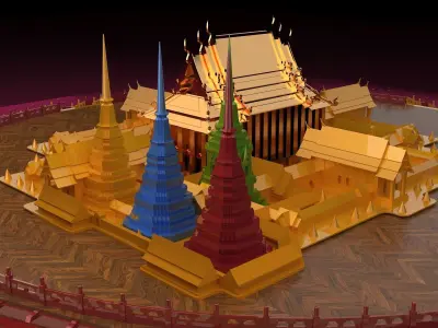 Chinese ancient temple 3D model